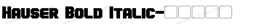 Hauser Bold Italic字体转换